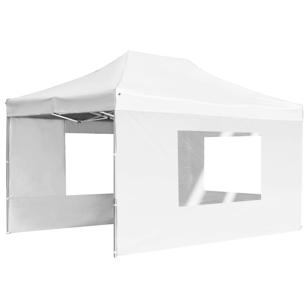 Tente de fête professionnelle pliable avec parois aluminium 4,5x3m blanc