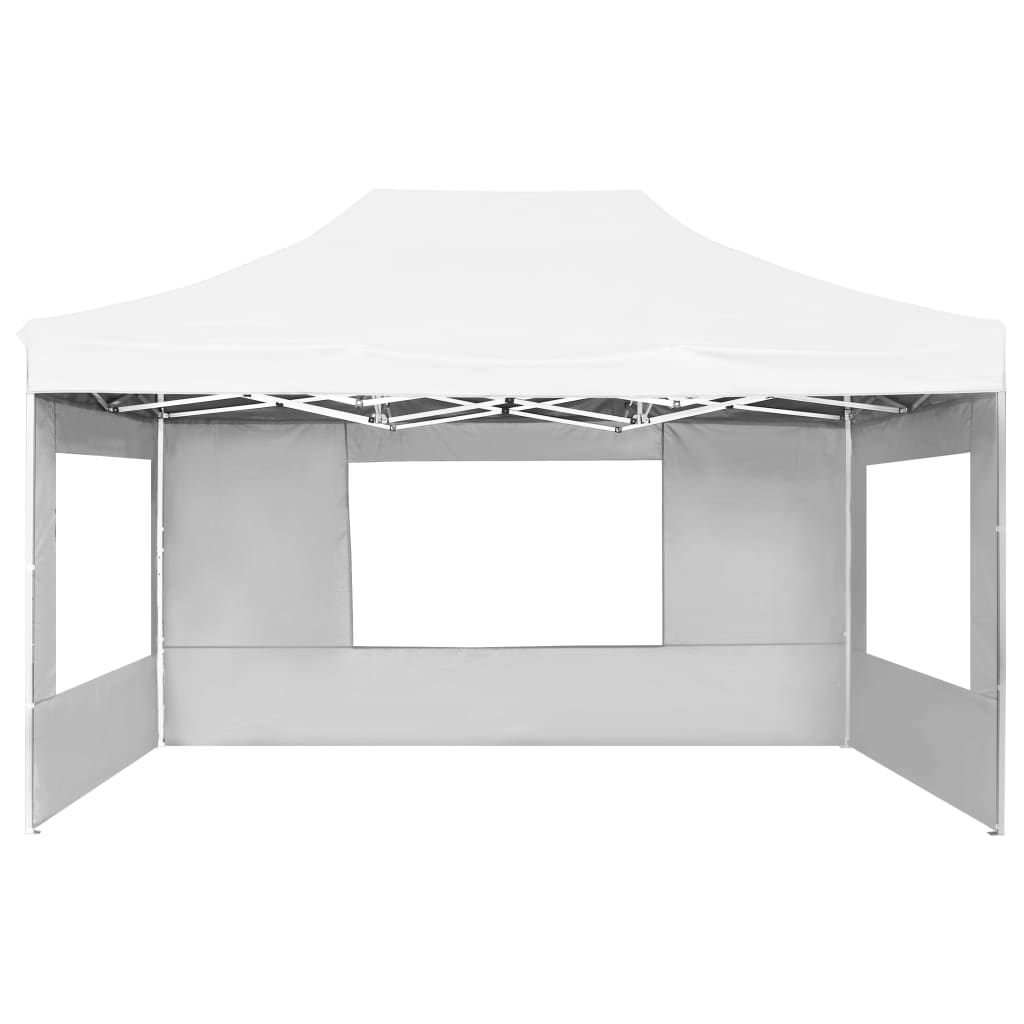 Tente de fête professionnelle pliable avec parois aluminium 4,5x3m blanc