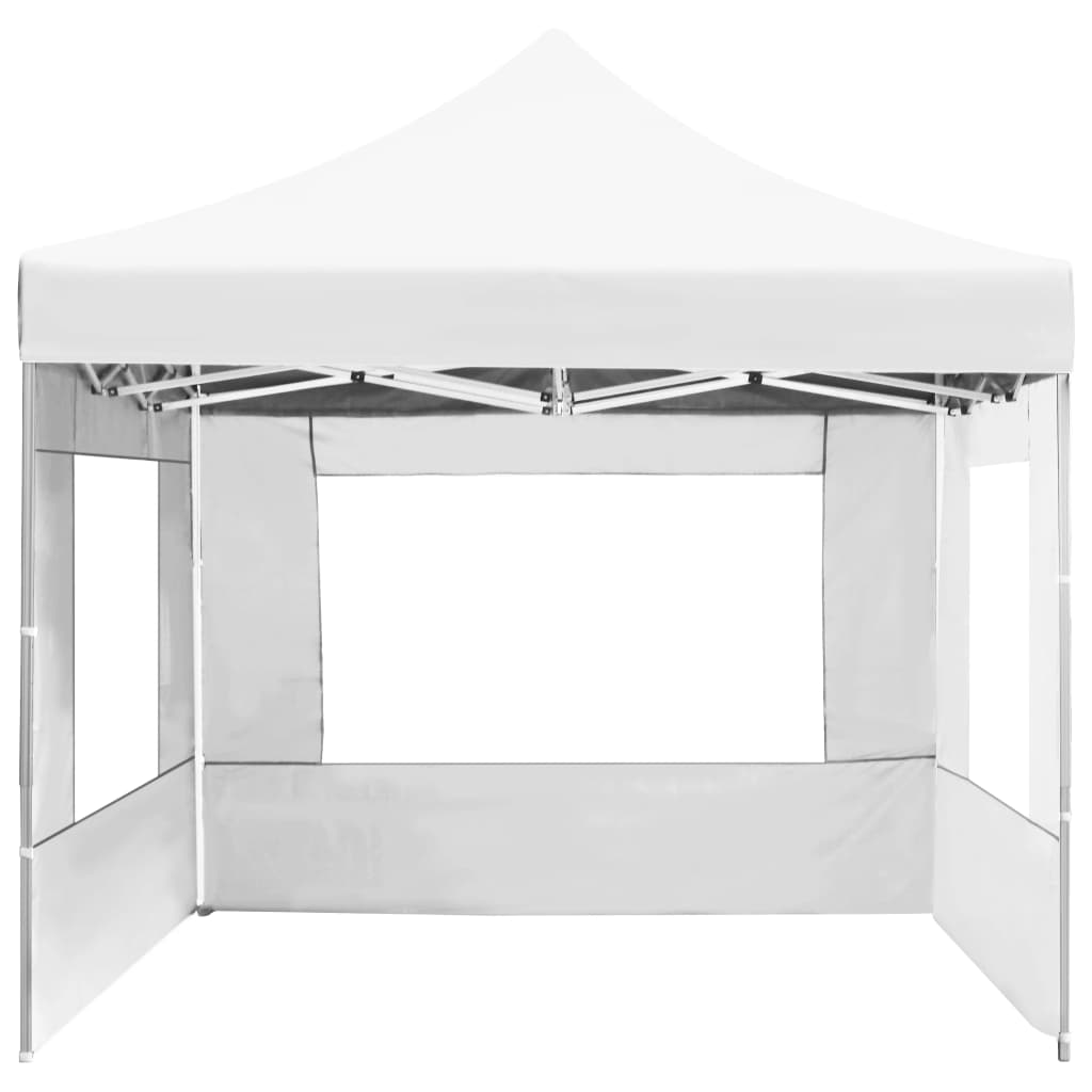 Tente de fête professionnelle pliable avec parois aluminium 4,5x3m blanc