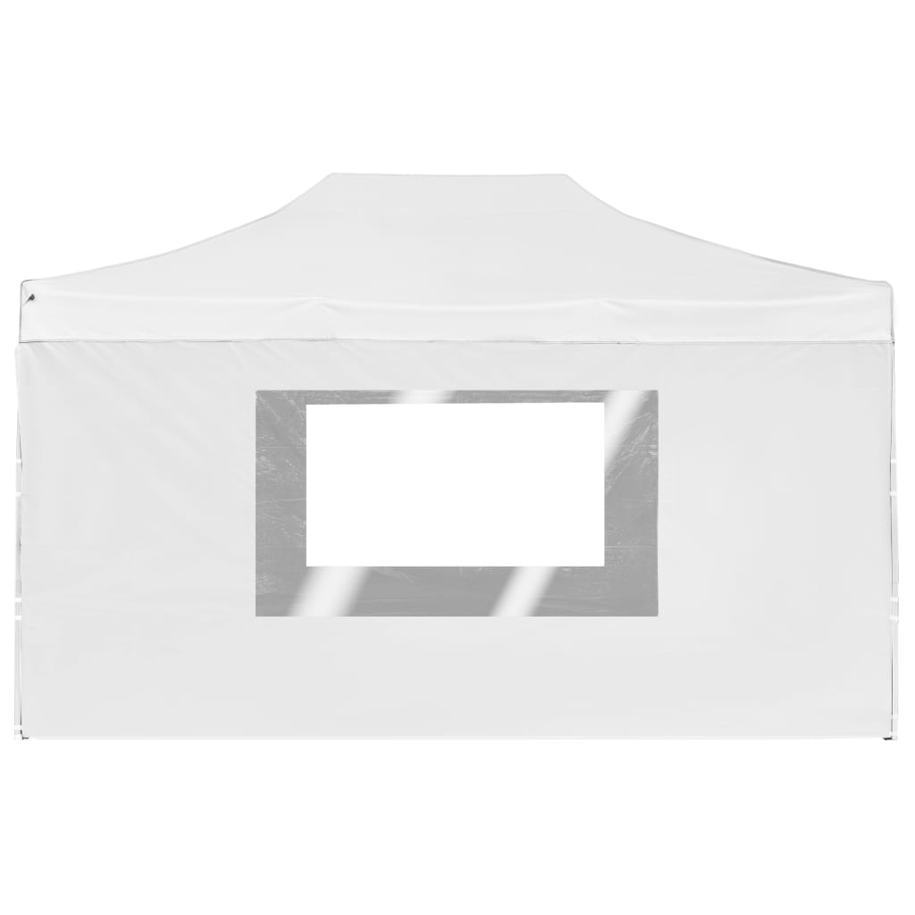 Tente de fête professionnelle pliable avec parois aluminium 4,5x3m blanc