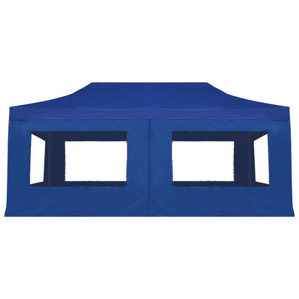 Tente de réception professionnelle pliable avec parois en aluminium 6×3m bleu