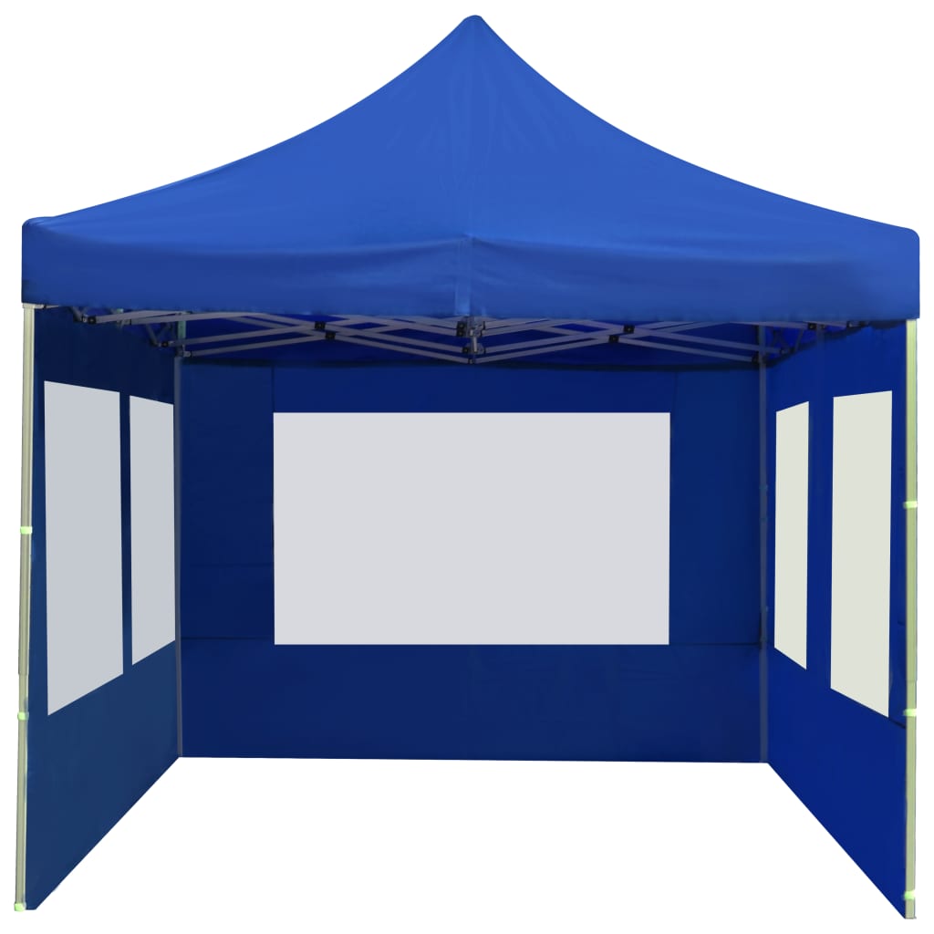 Tente de réception professionnelle pliable avec parois en aluminium 6×3m bleu
