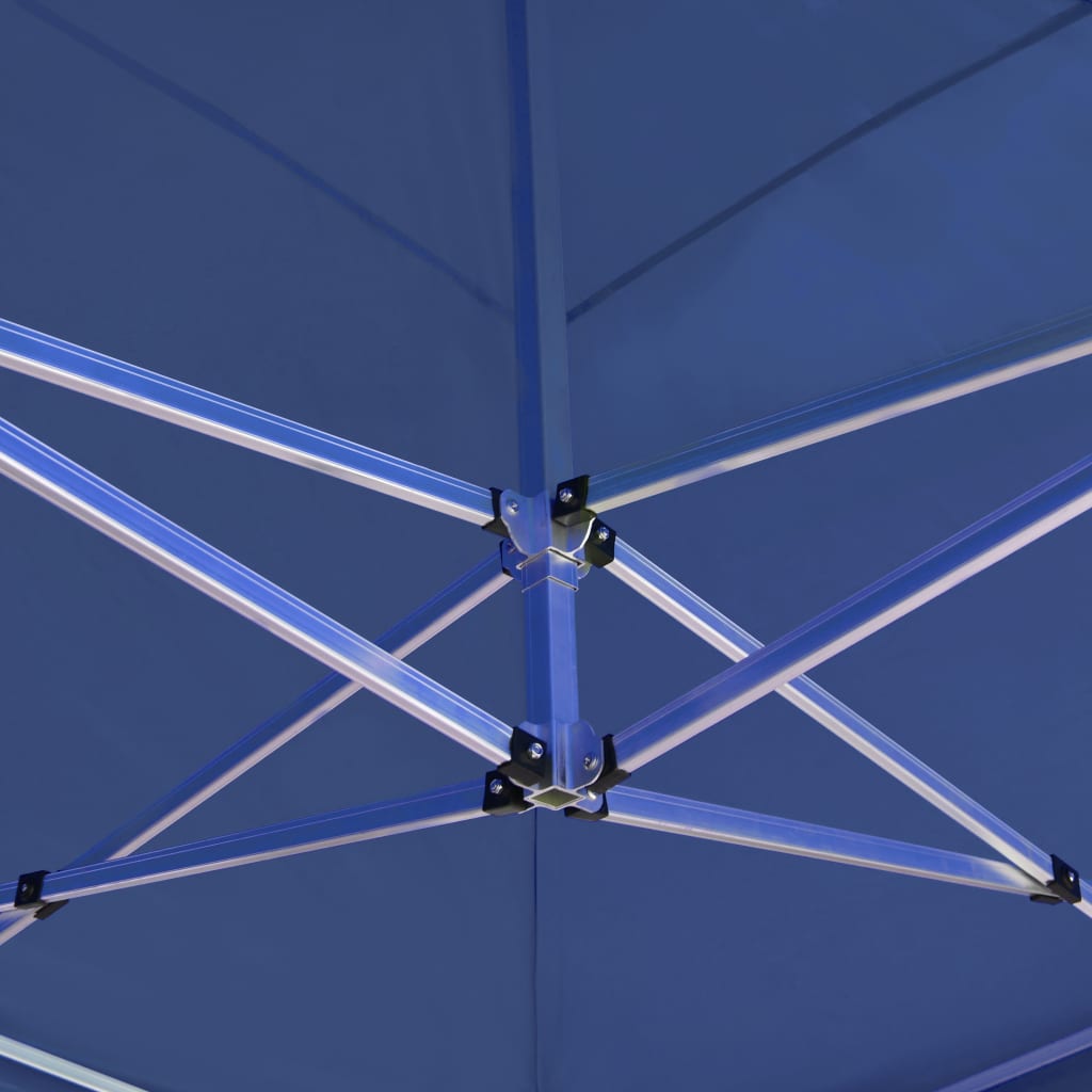 Tente de réception professionnelle pliable avec parois en aluminium 6×3m bleu