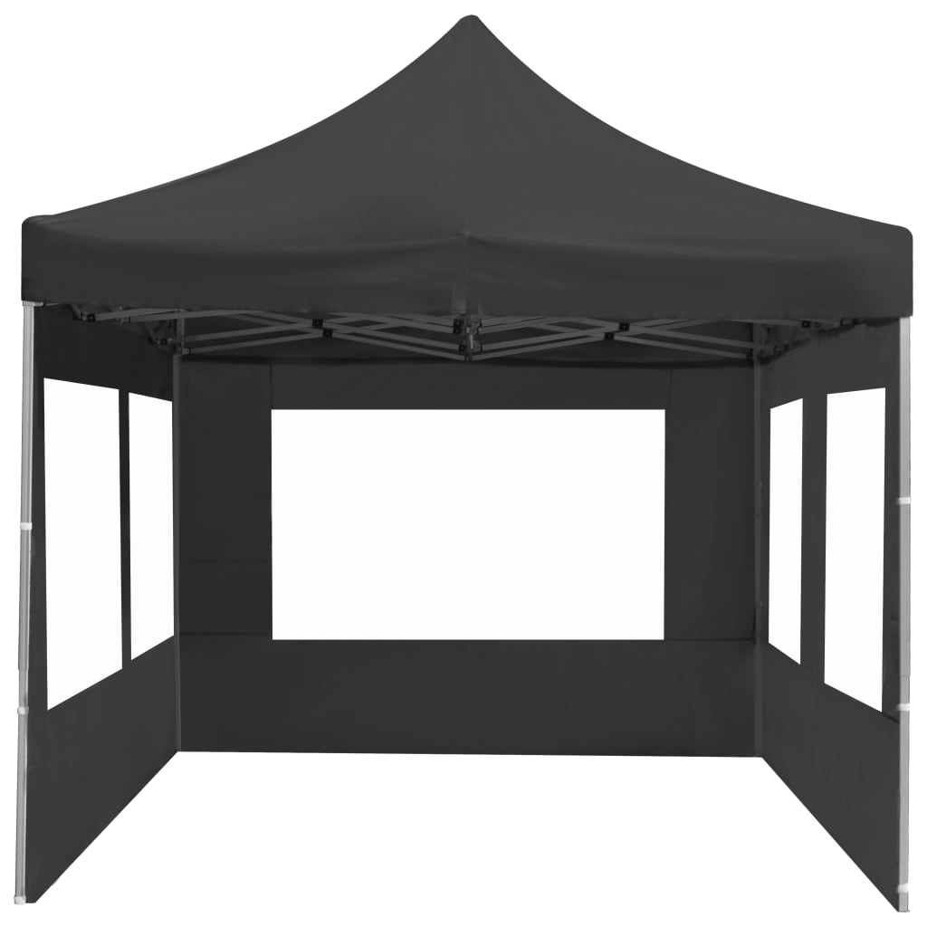Profi-Partyzelt Faltbar mit Wänden Aluminium 6×3m Anthrazit