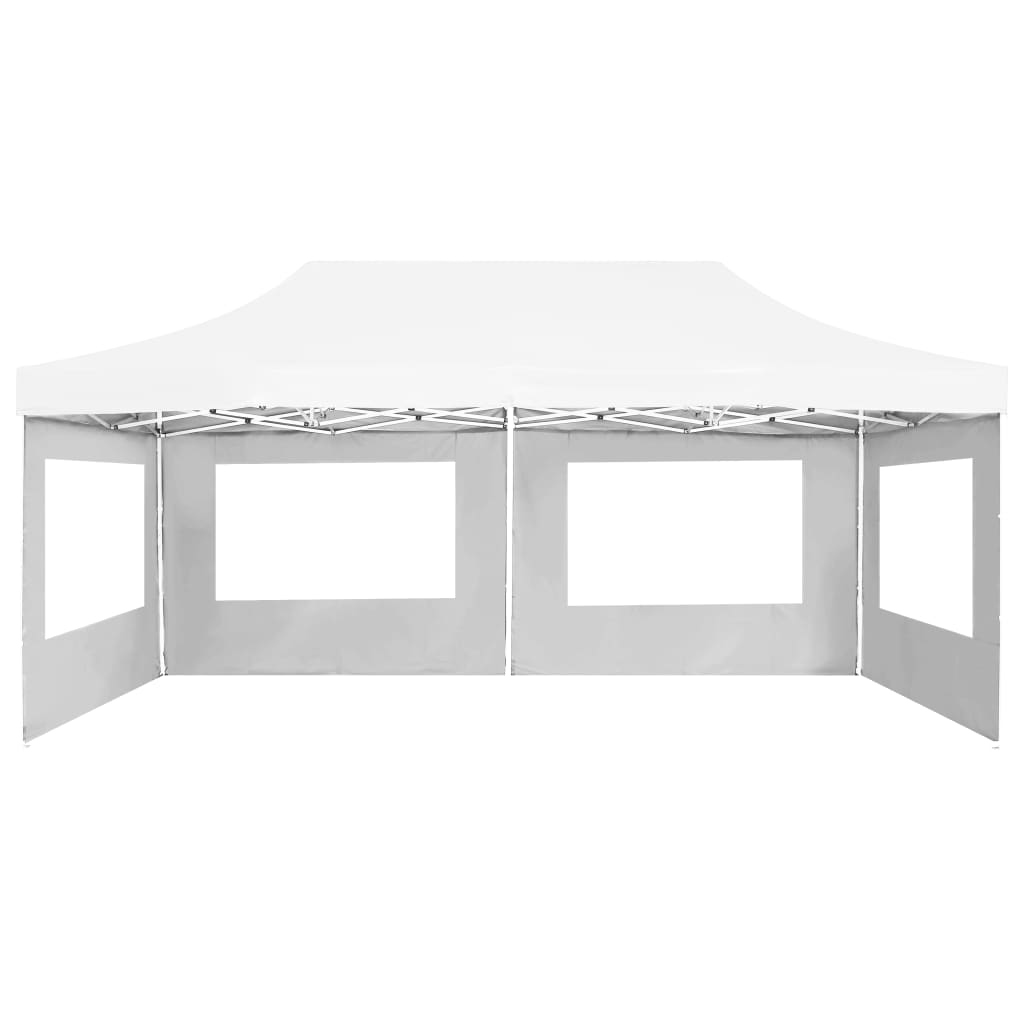 Tente de réception professionnelle pliable avec parois en aluminium 6×3m blanche