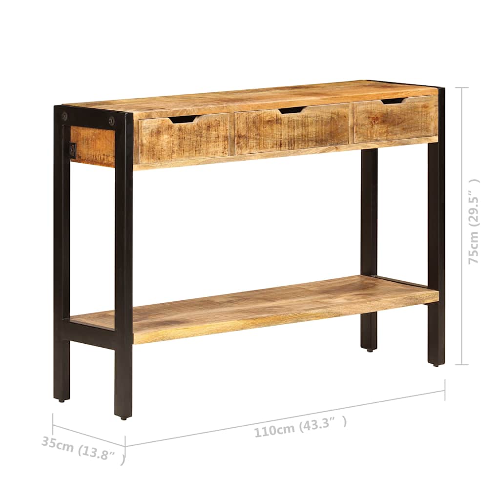 Sideboard mit 3 Schubladen 110x35x75 cm Massivholz Mango