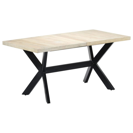 Esstisch Weiß 160x80x75 cm Massivholz Mango