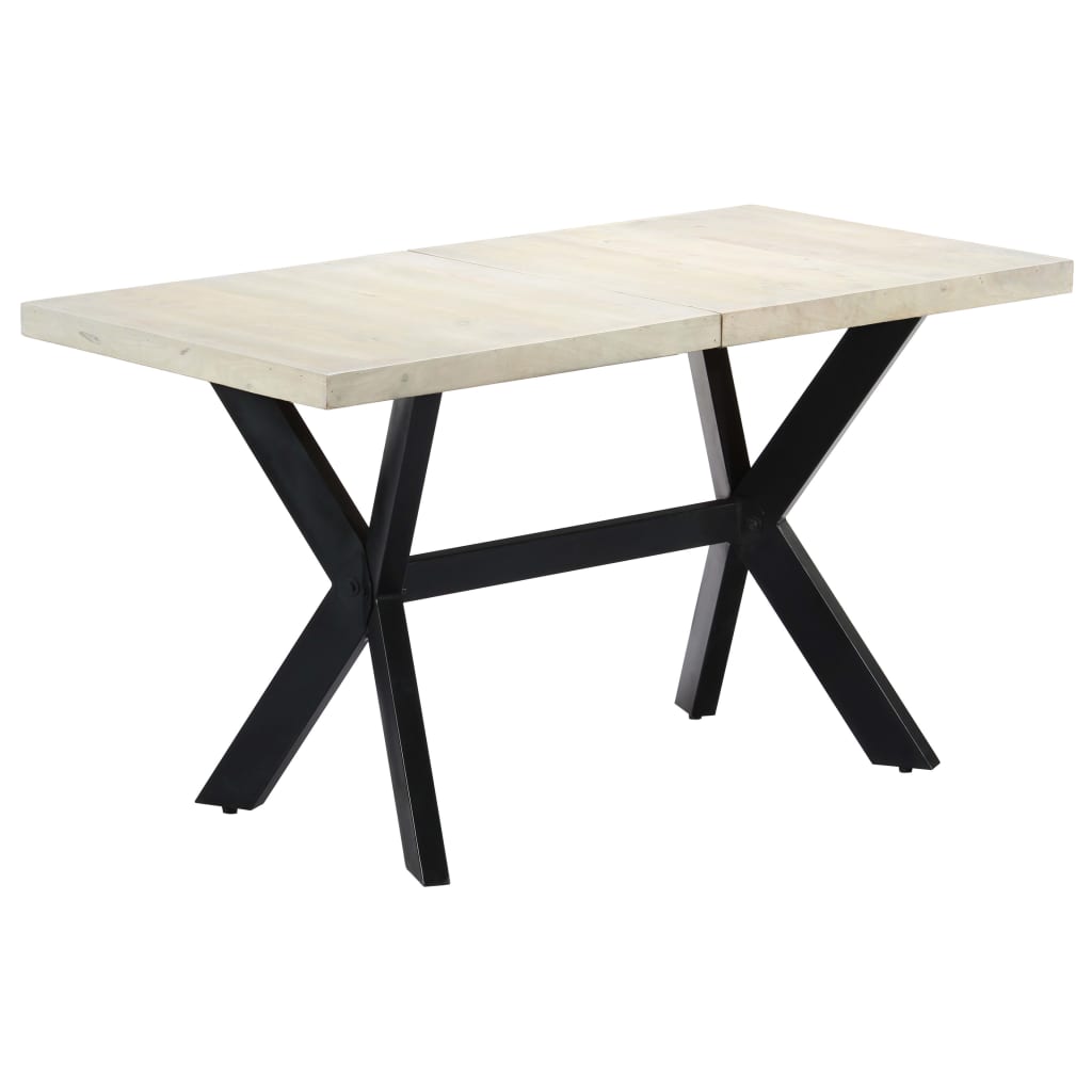 Esstisch 140x70x75 cm Massivholz Mango Gebleicht