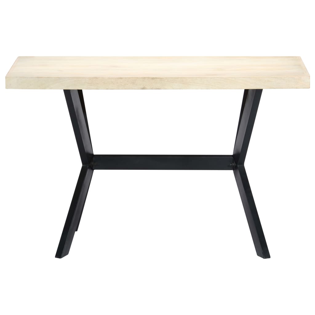 Table à manger blanche 120x60x75 cm en bois de manguier massif