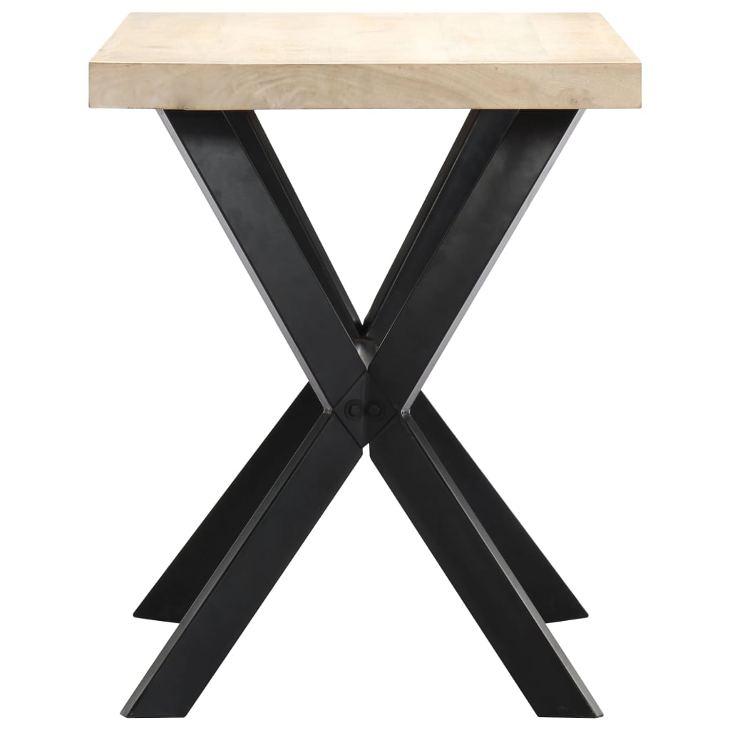 Table à manger blanche 120x60x75 cm en bois de manguier massif