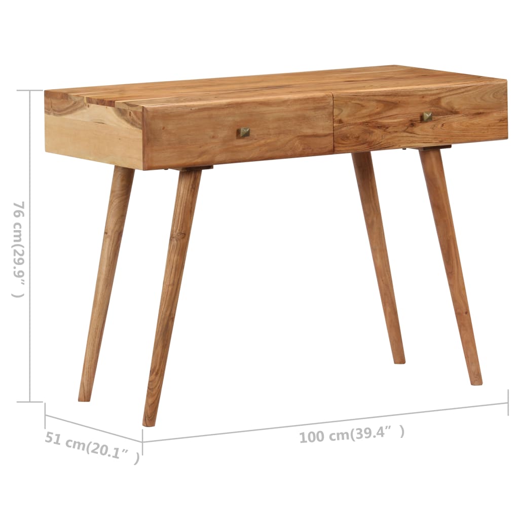 Schreibtisch 100 x 51 x 76 cm Massivholz Akazie