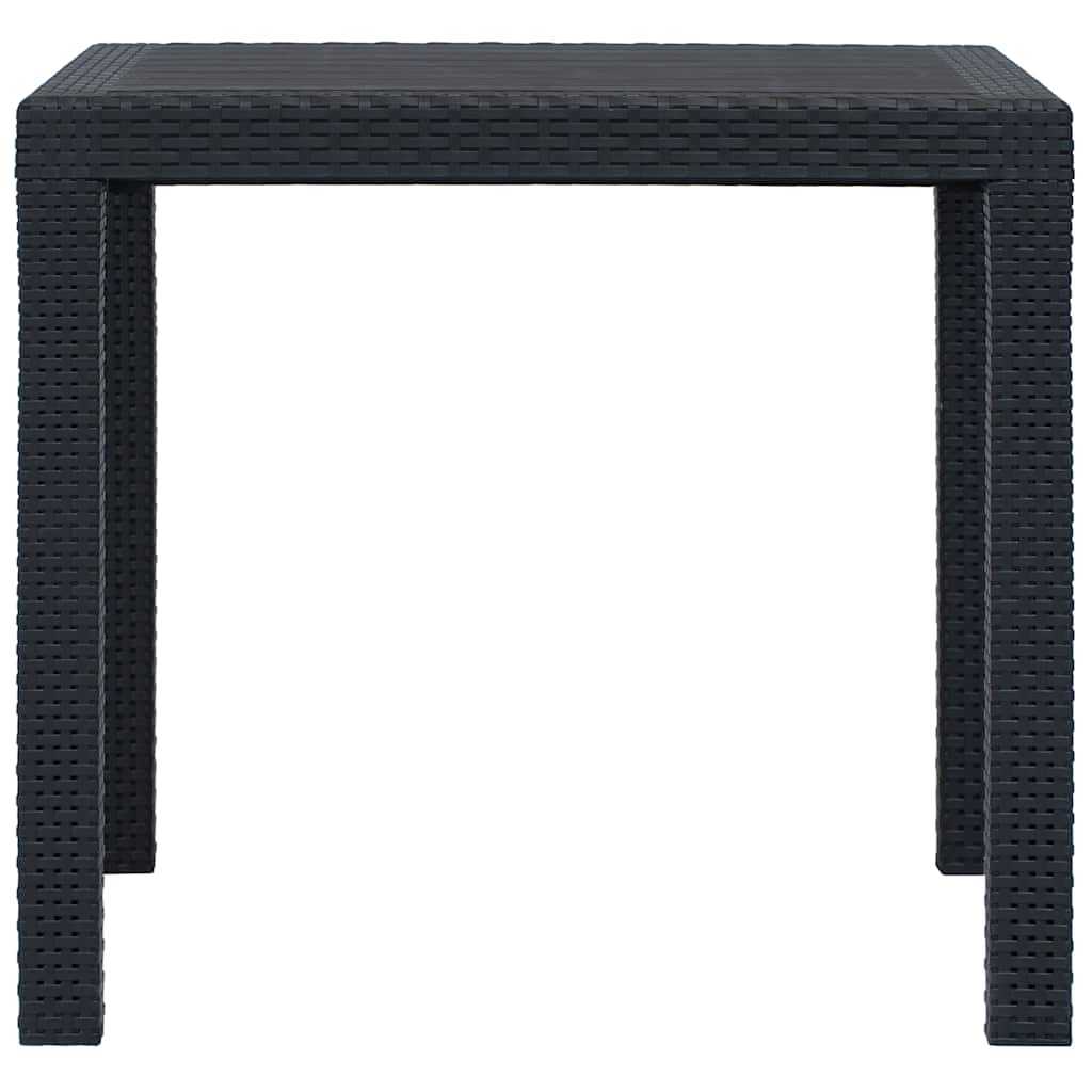 Gartentisch Anthrazit 79x79x72 cm Kunststoff Rattan-Optik