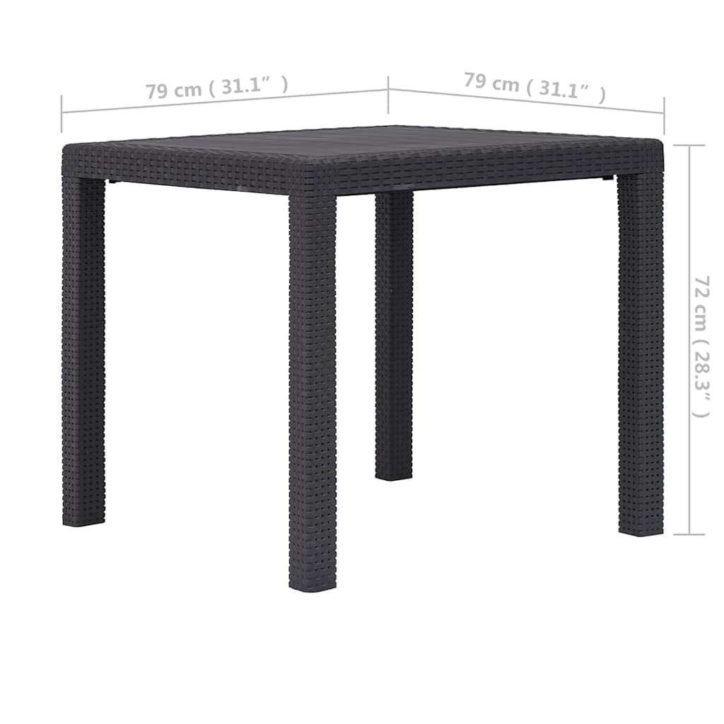 Gartentisch Braun 79x79x72 cm Kunststoff Rattan-Optik
