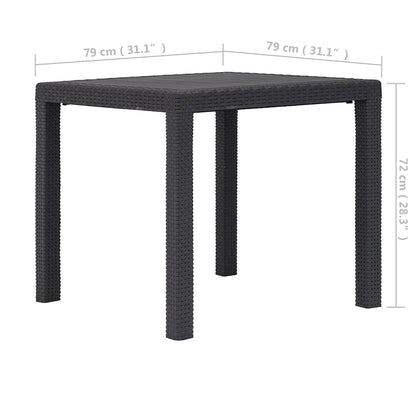 Gartentisch Braun 79x79x72 cm Kunststoff Rattan-Optik