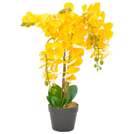 Künstliche Orchidee mit Topf Gelb 60 cm