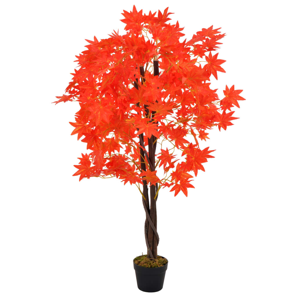 Künstliche Pflanze Ahornbaum mit Topf Rot 120 cm