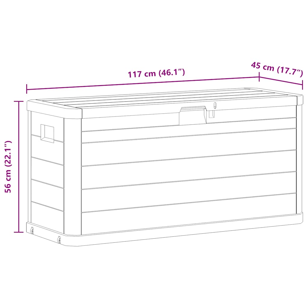 Garten-Aufbewahrungsbox 280 L Hellgrau
