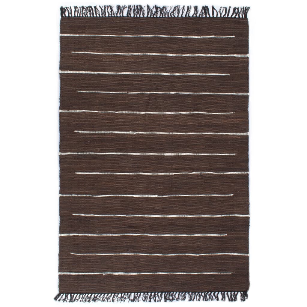 Handgewebter Chindi-Teppich Baumwolle 200x290 cm Braun