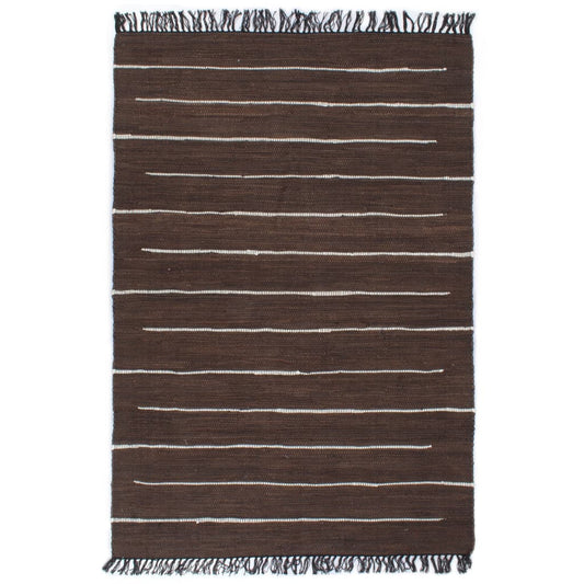 Handgewebter Chindi-Teppich Baumwolle 200x290 cm Braun