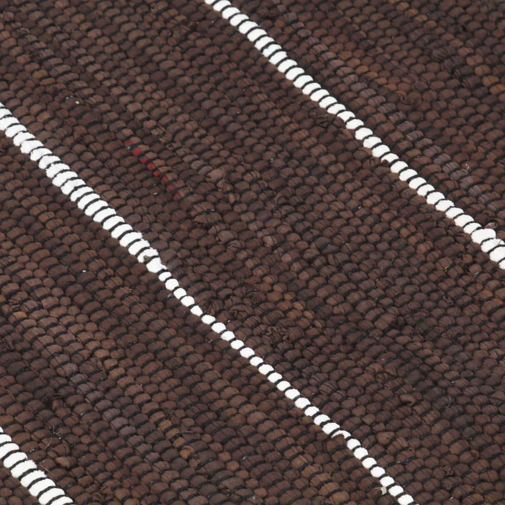 Handgewebter Chindi-Teppich Baumwolle 200x290 cm Braun