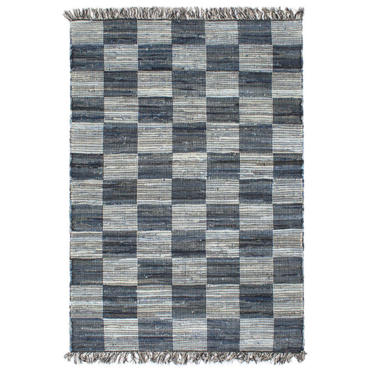 Chindi-Teppich Handgewebt Denim 80x160 cm Blau