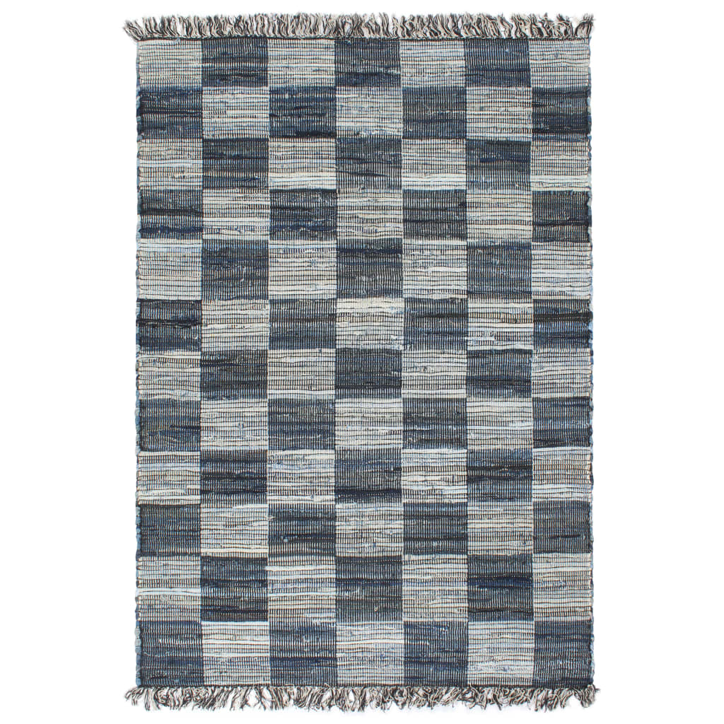 Chindi-Teppich Handgewebt Denim 120x170 cm Blau