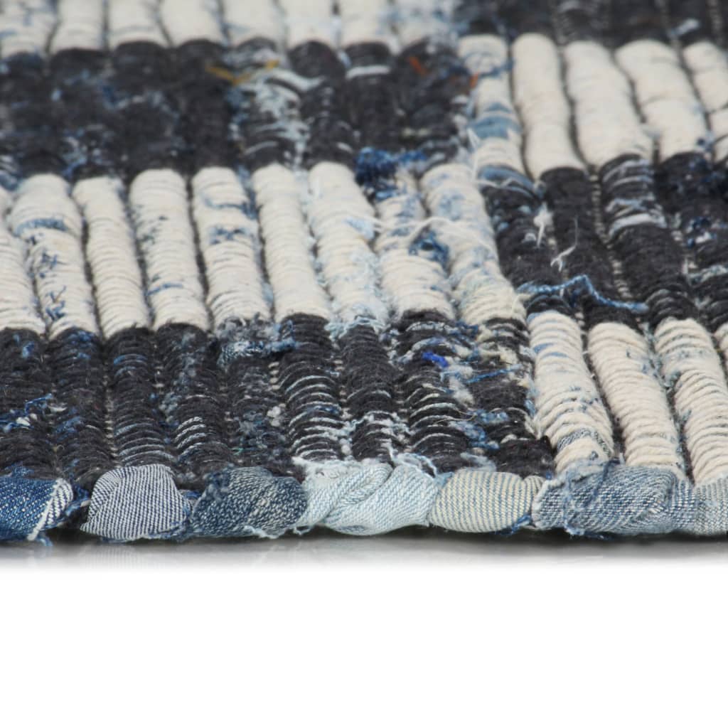 Chindi-Teppich Handgewebt Denim 120x170 cm Blau