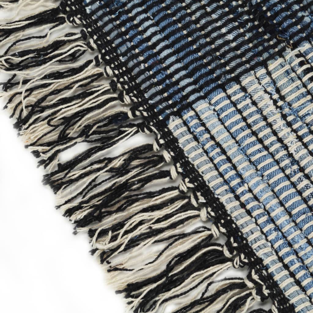 Chindi-Teppich Handgewebt Denim 120x170 cm Blau