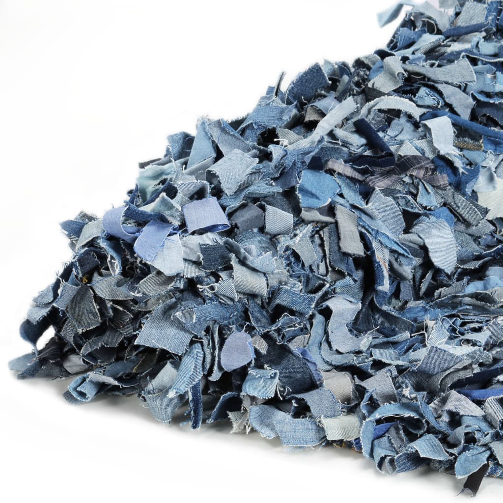 Shaggy-Teppich Denim 120 x 170 cm Blau