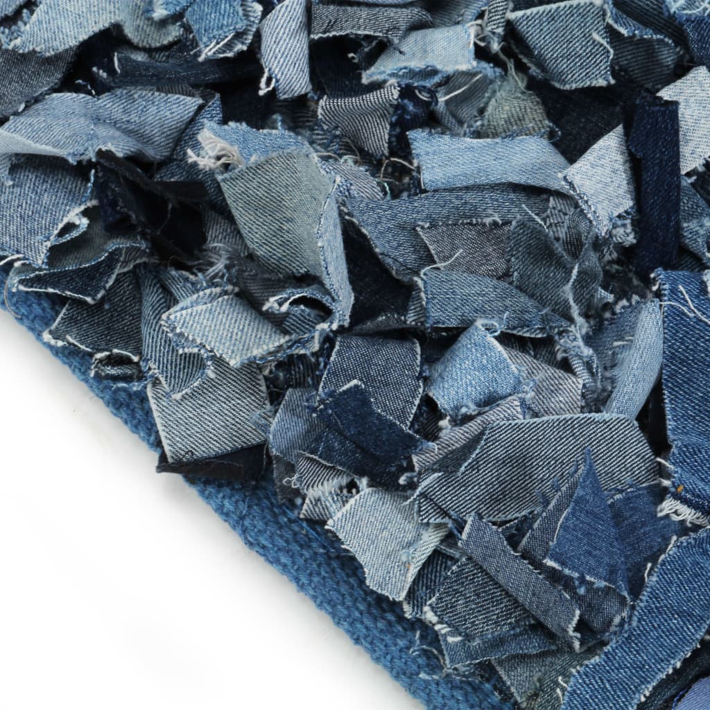 Shaggy-Teppich Denim 120 x 170 cm Blau
