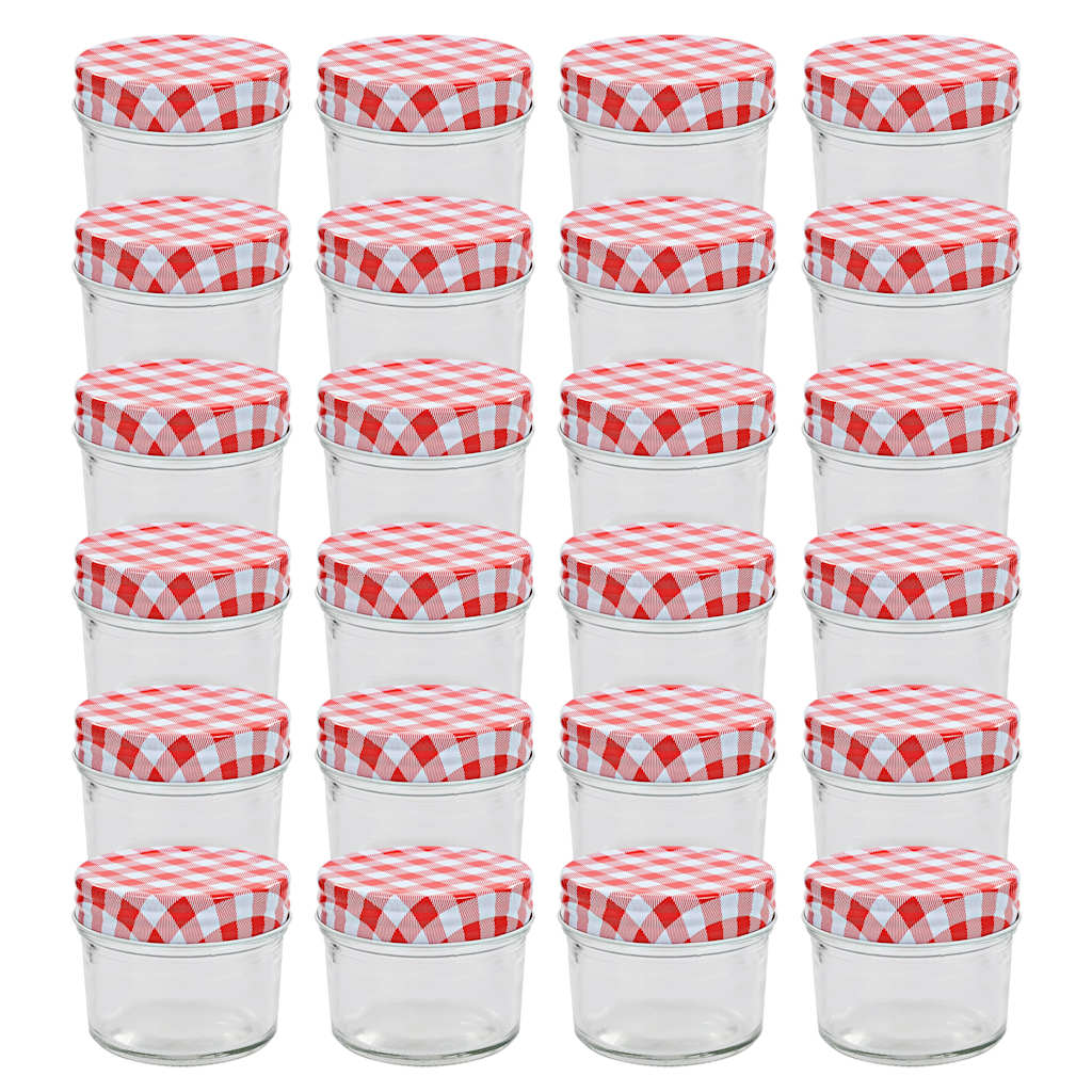 Marmeladengläser mit Weißen/Roten Deckeln 24 Stk. 110 ml