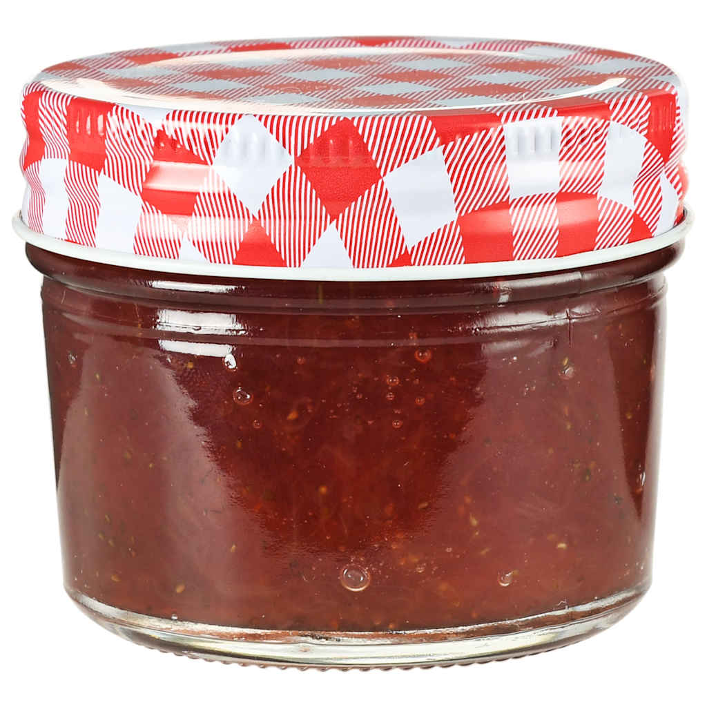 Marmeladengläser mit Weißen/Roten Deckeln 24 Stk. 110 ml