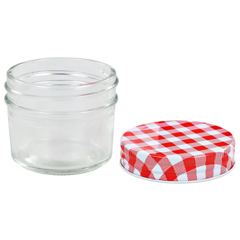 Marmeladengläser mit Weißen/Roten Deckeln 24 Stk. 110 ml