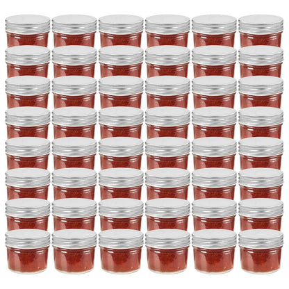 Marmeladengläser mit Silbernen Deckeln 48 Stk. 110 ml