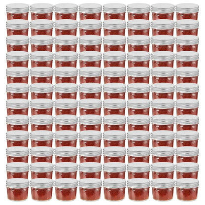 Marmeladengläser mit Silbernen Deckeln 96 Stk. 110 ml
