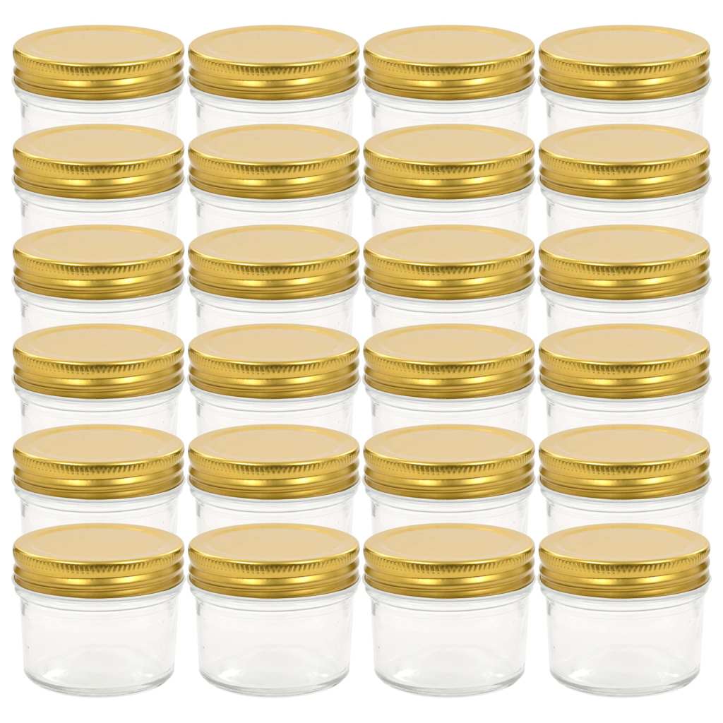 Marmeladengläser mit goldenen Deckeln 24 Stk. 110 ml