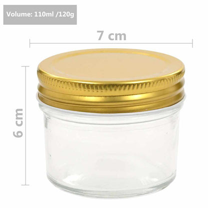 Marmeladengläser mit goldenen Deckeln 24 Stk. 110 ml
