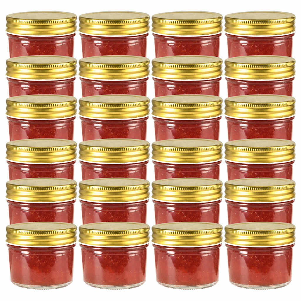 Marmeladengläser mit goldenen Deckeln 24 Stk. 110 ml