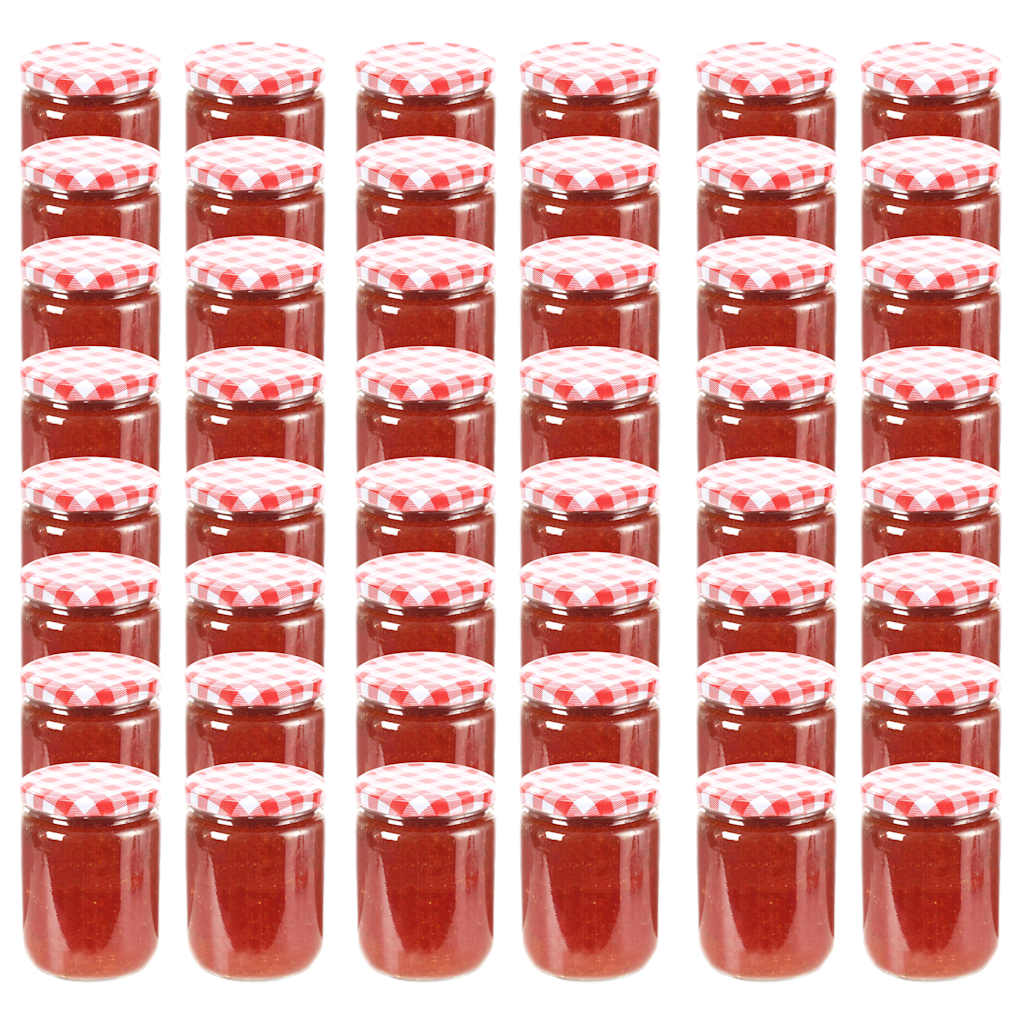 Marmeladengläser mit Weißem/Rotem Deckel 48 Stk. 230 ml