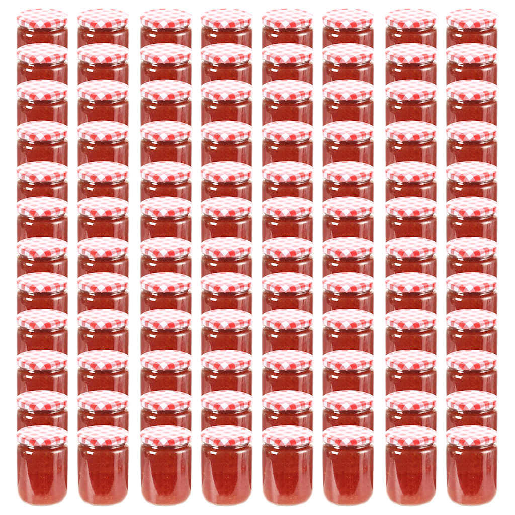Marmeladengläser mit Weißem/Rotem Deckel 96 Stk. 230 ml