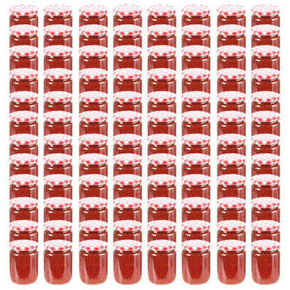 Marmeladengläser mit Weißem/Rotem Deckel 96 Stk. 230 ml