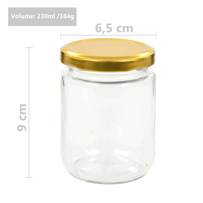 Marmeladengläser mit Goldenem Deckel 96 Stk. 230 ml