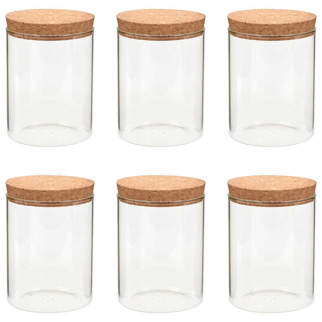 Vorratsgläser mit Korkdeckel 6 Stk. 650 ml