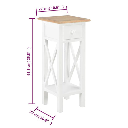 Beistelltisch Weiß 27 x 27 x 65,5 cm Holz