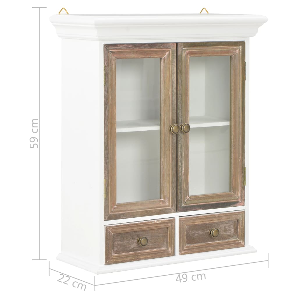Wall cabinet white 49x22x59 cm wood-based material