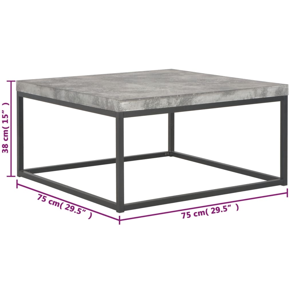 Couchtisch 75×75×38 cm Betonoptik
