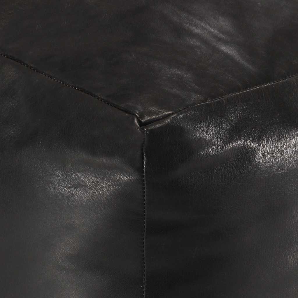 Pouf Schwarz 40 x 40 x 40 cm Echtes Ziegenleder