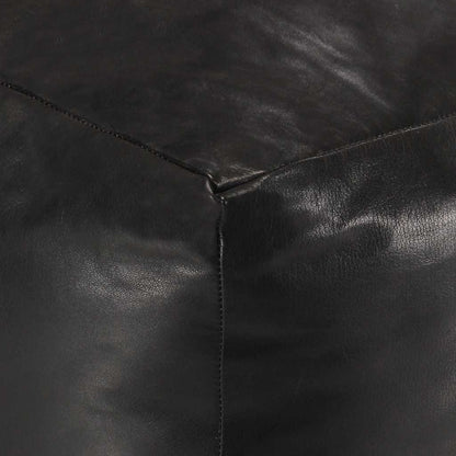 Pouf Schwarz 40 x 40 x 40 cm Echtes Ziegenleder