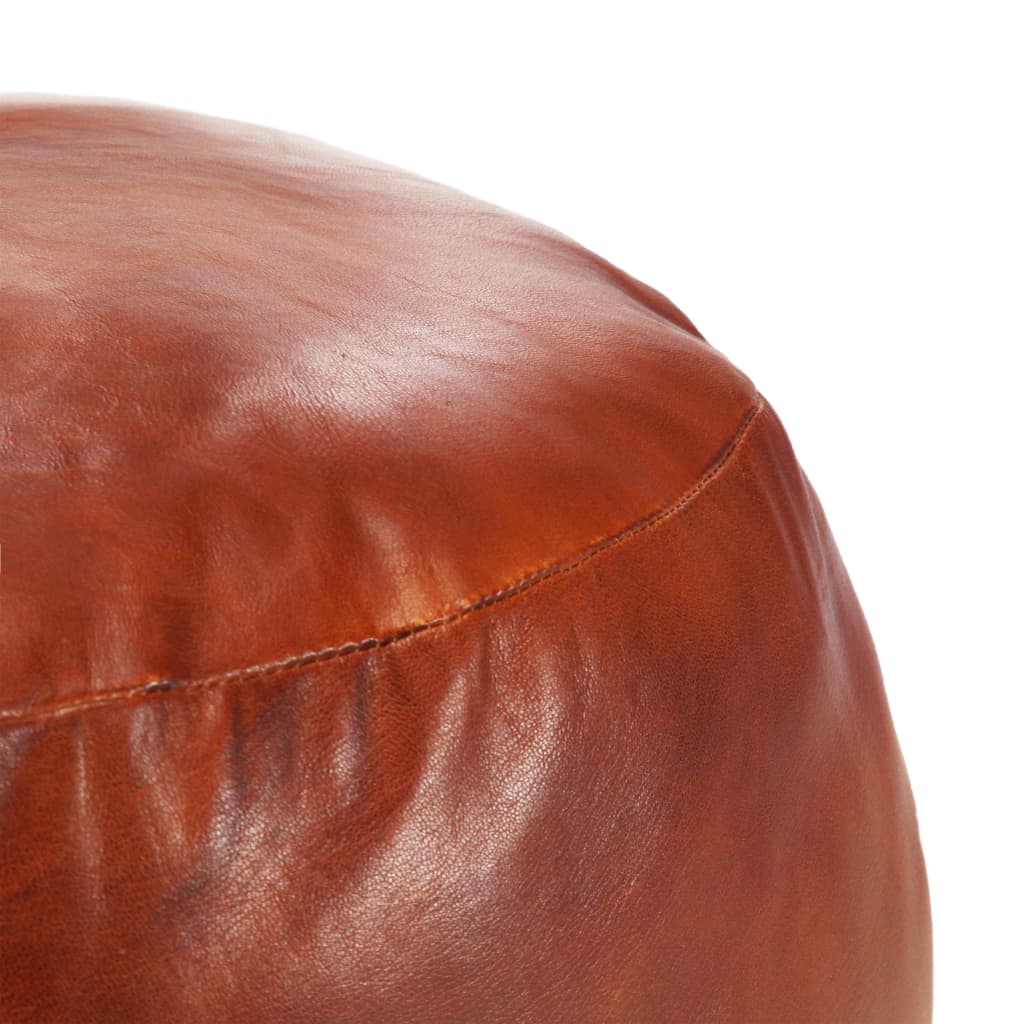 Pouf Hellbraun 60 x 30 cm Echtes Ziegenleder