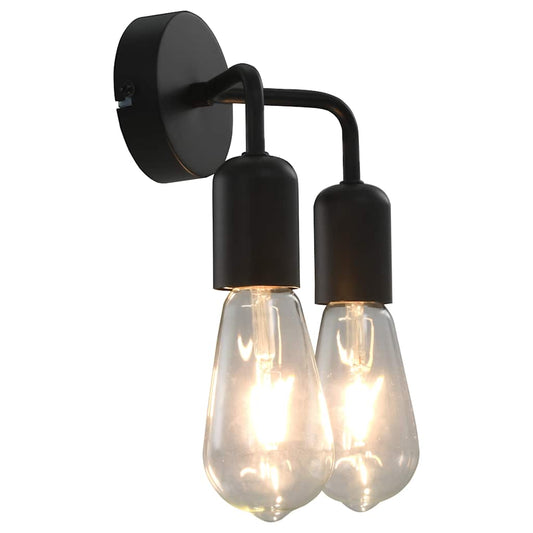 Wandleuchte mit Glühlampen 2 W Schwarz E27